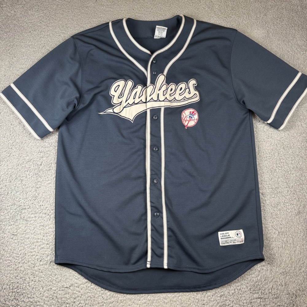 Dynasty MLB New‎ York Yankees Blue Baseball Jersey Men's 2XL Y2K